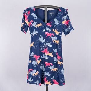 ModCloth Women's Size SMALL Neon Stampede Dress Ruffle Festival Western Skater